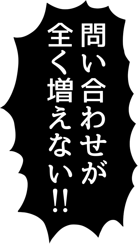 問合せが全く増えない
